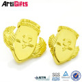 Factory direct sale metal soft enamel ink golden badge